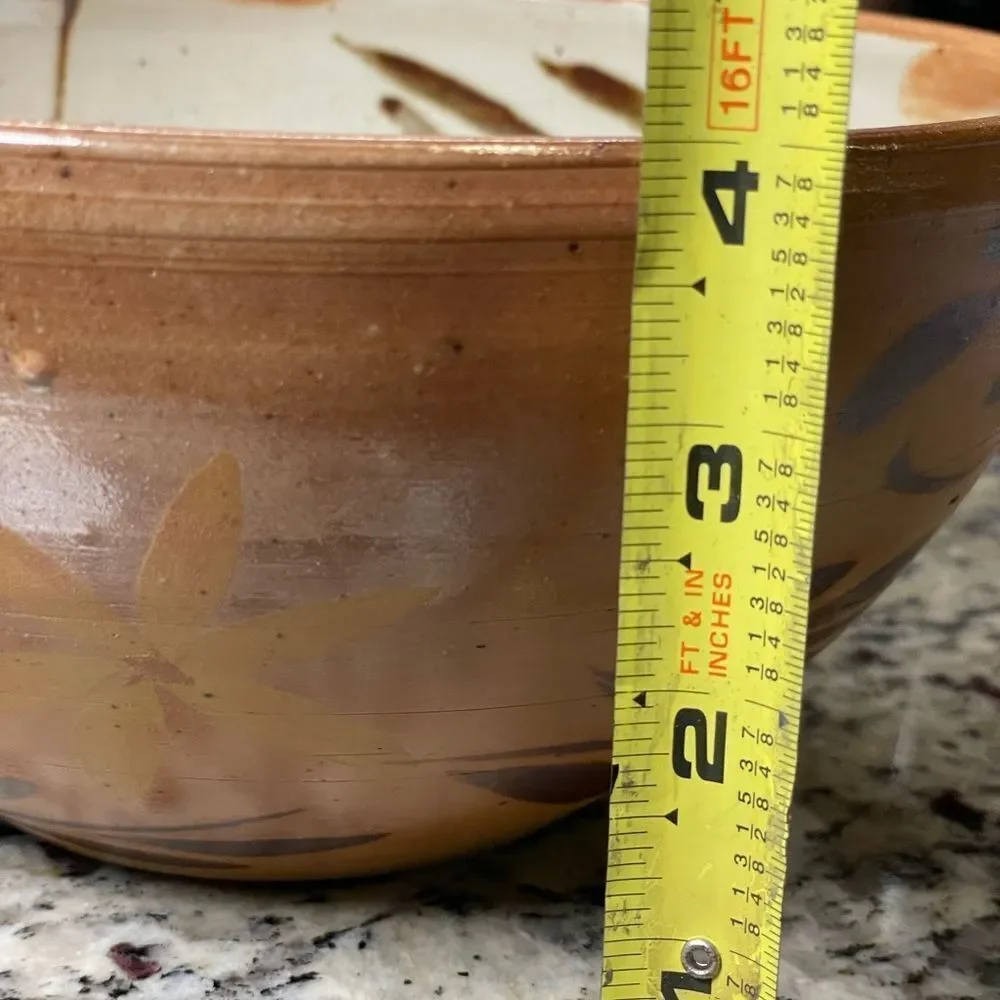 Handcrafted Floral Ceramic Bowl Minimalist Earthy Tones Crafted by Local Potter